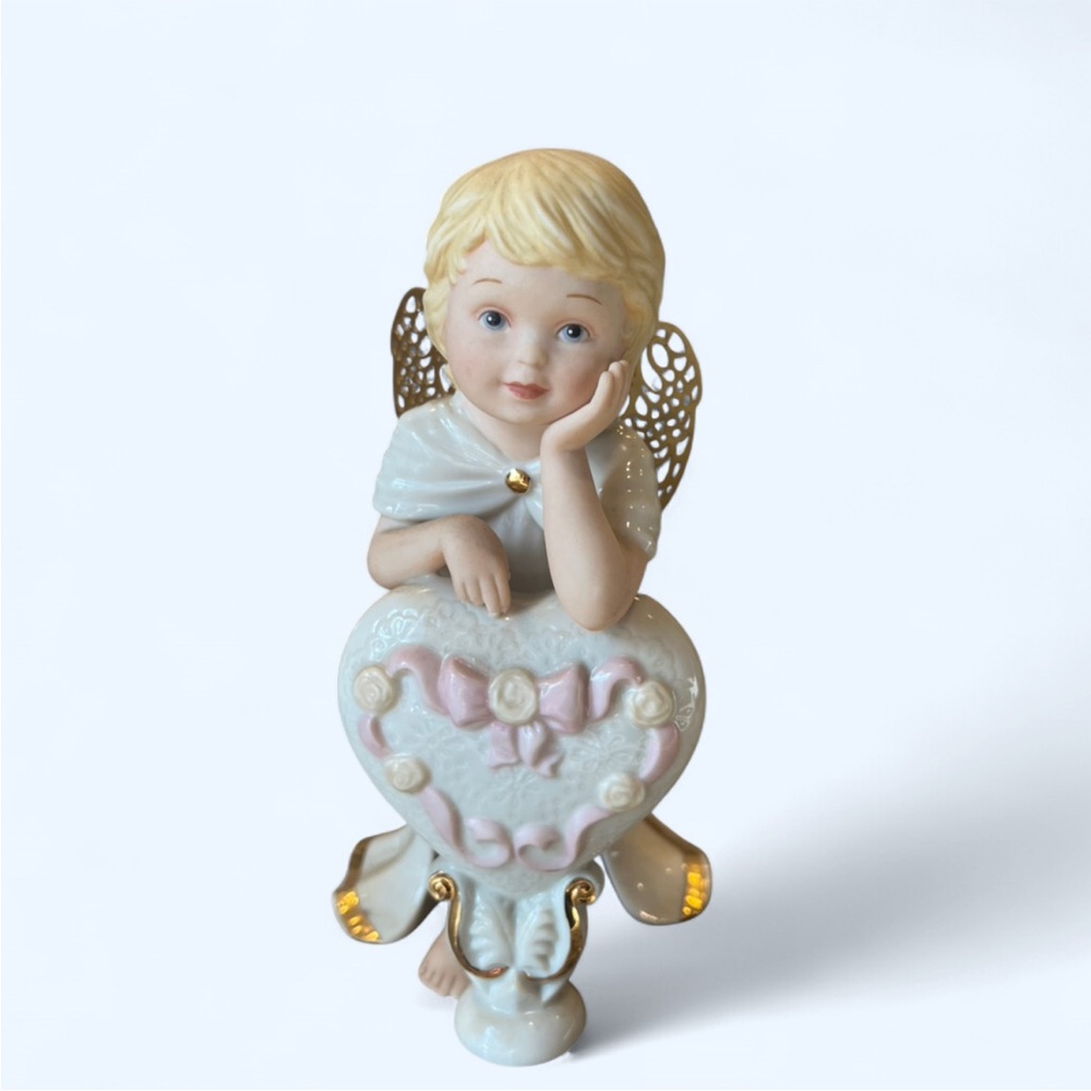 Porcelain Angel Figurine with Heart